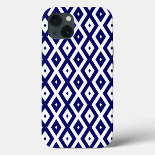 Case-Mate iPho: Navy-Blue-White-Diamant-Muster iPhone Hülle