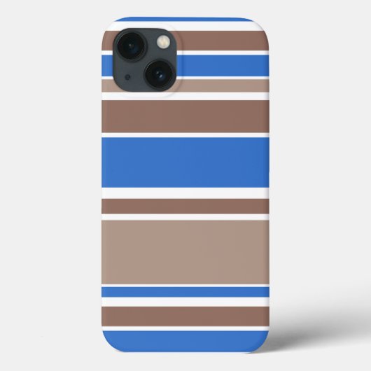 Case-Mate iPhone mit braunen und blauen Streifen Hülle (Rückseite)