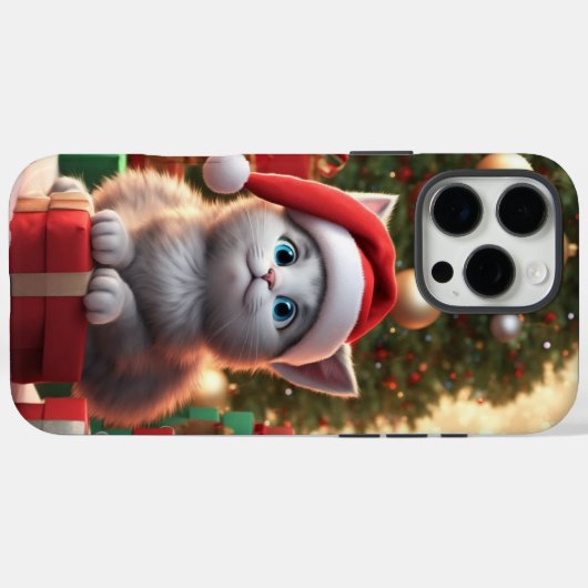 Case Mate Phone Case, Niedliches Kätzchen Weihnach (Rückseite (Horizontal))