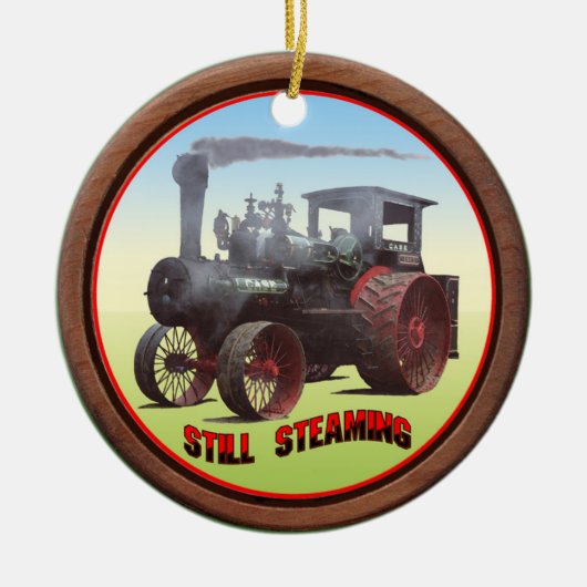 Case Traktor 'Still Steaming' Keramik Ornament (Vorne)