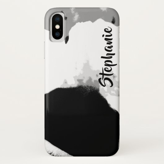 Casemate modernes Schwarzweiss-iPhone XS maximales Case-Mate iPhone Hülle (Rückseite)