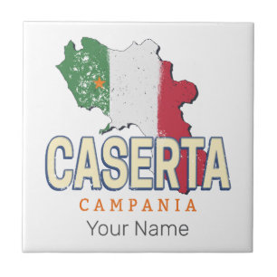 Caserta Italien Retro Campania Karte Vintage Souve Fliese