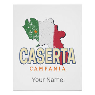 Caserta Italien Retro Campania Karte Vintage Souve Poster