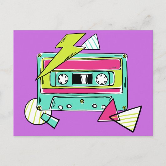 Casette Tape benutzerdefinierte Farbpostkarte Postkarte (Vorderseite)