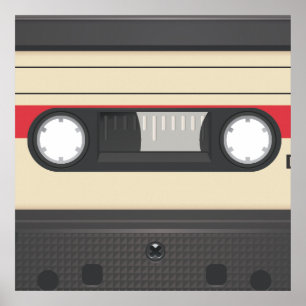 Casette Tape - Sonnenuntergang Rot Poster