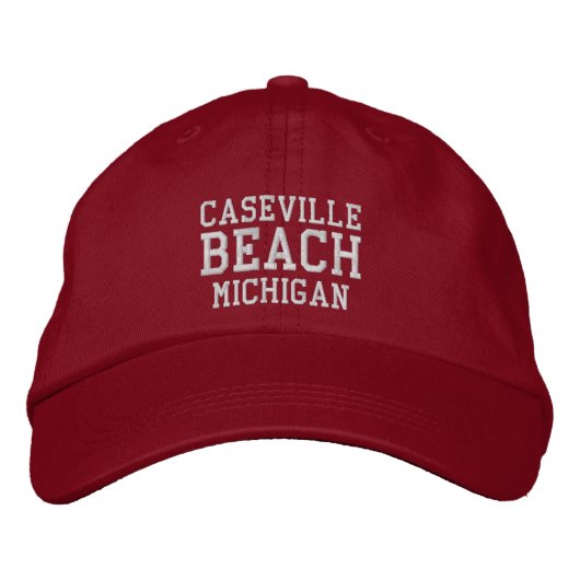Caseville Beach Michigan bestickte Baseballkappe (Vorderseite)