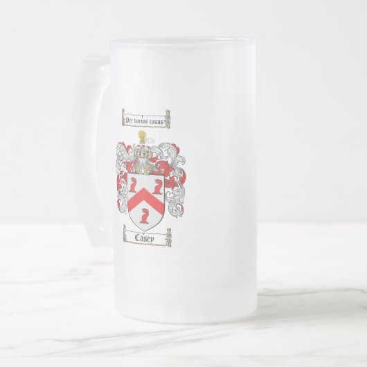 CASEY FAMILIENWAPPEN - CASEY WAPPEN MATTGLAS BIERGLAS (Vorderseite Links)