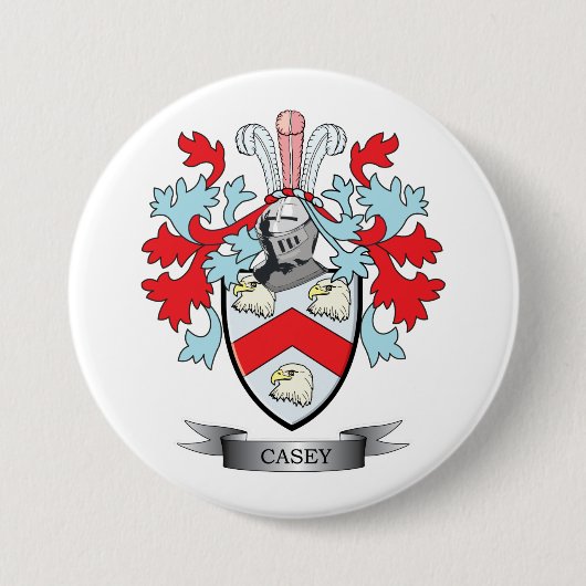 Casey Familienwappen und Wappen Button (Vorderseite)
