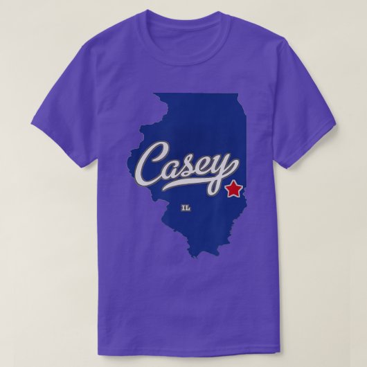 Casey Illinois IL Karte T-Shirt (Design vorne)