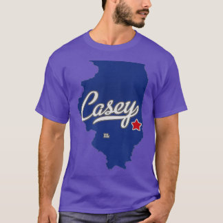 Casey Illinois IL Karte T-Shirt