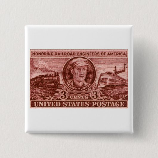 Casey Jones Briefmarke 1950 Button (Vorderseite)