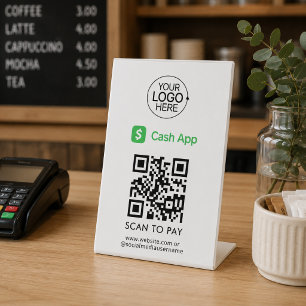 Cash App QR-Code kontaktlose Zahlung Logo hinzufüg Sockelschild