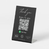 Cash App QR Code Logo Scan zu bezahlen Danke, Blac Sockelschild (Vorderseite)