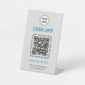 Cash App QR Code Payment Scan to Pay Business Logo Sockelschild (Vorderseite)