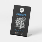 Cash app QR Code Payment Scan to Pay Business Logo Sockelschild (Vorderseite)