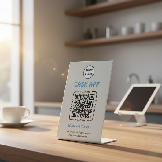 Cash App QR Code Payment Scan to Pay Business Logo Sockelschild