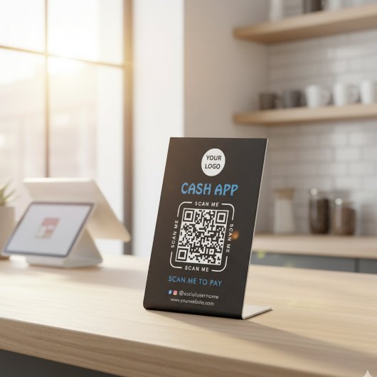 Cash app QR Code Payment Scan to Pay Business Logo Sockelschild