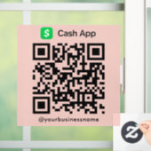 Cash App QR Code Payment Scan zu Pay Blush Pink Fensteraufkleber (Zuhause)