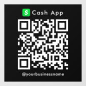 Cash App QR Code Payment Scan zur Bezahlung schwar Fensteraufkleber (Blatt)