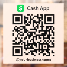 Cash App QR Code Payment Scan zur Bezahlung Soft P Fensteraufkleber