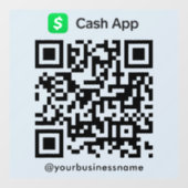Cash App QR Code Payment Scan zur Bezahlung Sofy N Fensteraufkleber (Blatt)