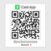 Cash App QR Code Payment Scan zur Bezahlung weiß Aufkleber (Blatt)