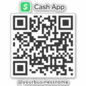 Cash App QR Code Payment Scan zur Bezahlung weiß Aufkleber (Vorderseite)