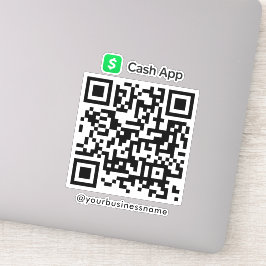 Cash App QR Code Payment Scan zur Bezahlung weiß Aufkleber