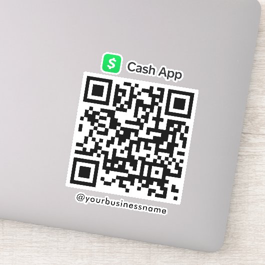 Cash App QR Code Payment Scan zur Bezahlung weiß Aufkleber (Detail)