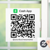 Cash App QR Code Payment Scan zur Bezahlung weiß Fensteraufkleber (Zuhause)