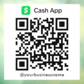 Cash App QR Code Payment Scan zur Bezahlung weiß Fensteraufkleber (Blatt 3)