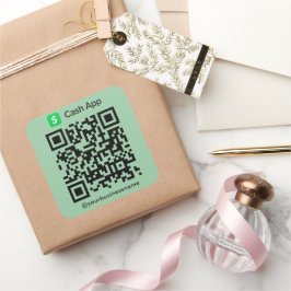 Cash App QR Code Payment Scan zur umweltfreundlich Quadratischer Aufkleber