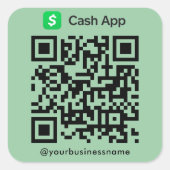 Cash App QR Code Payment Scan zur umweltfreundlich Quadratischer Aufkleber (Vorderseite)