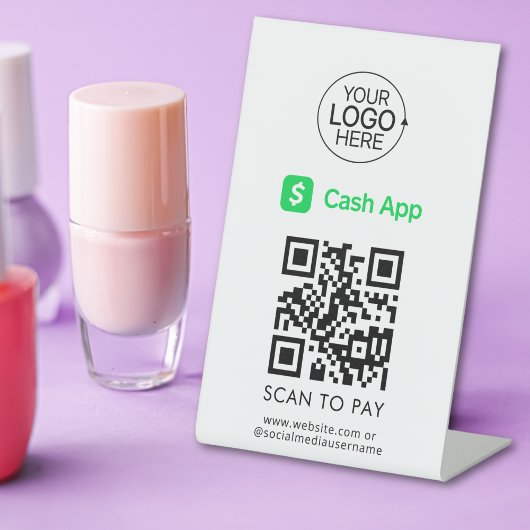 Cash App QR Code Unberührbare Zahlungsauflösung Lo Sockelschild