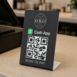 Cash App QR-Zahlungszeichen Sockelschild