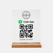 Cash App Scan to Pay Tischdisplay Acrylschild (Vorderseite)