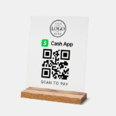 Cash App Scan to Pay Tischdisplay Acrylschild (Winkel)