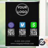 Cash App Venmo Paypal QR Code Scan to Pay Logo Fensteraufkleber (Zuhause)