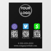 Cash App Venmo Paypal QR Code Scan to Pay Logo Fensteraufkleber (Blatt)