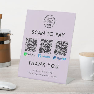 Cash App Venmo Paypal QR Code Scan to Pay Logo Sockelschild