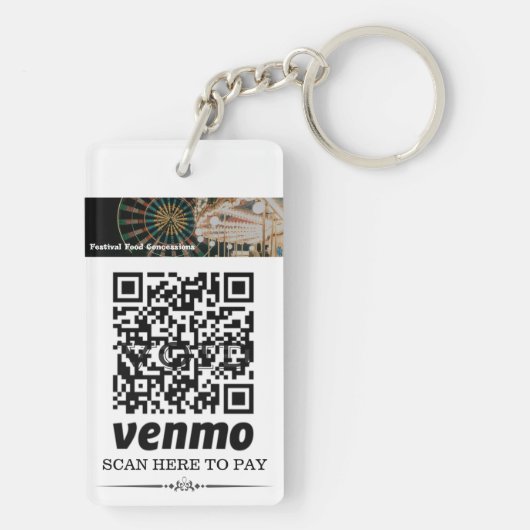 Cash App & Venmo QR Code Personalisierter Schlüsse Schlüsselanhänger (Rückseite)