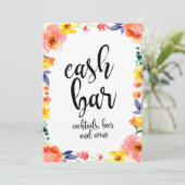 Cash Bar Affordable Boho Floral Wedding Sign (Stehend Vorderseite)