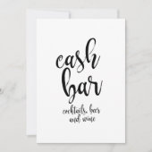 Cash-Bar erschwingliche kalligraphische Hochzeitsz (Vorderseite)