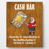 Cash Bar Sign mit sonnigen Typ auf Holz Hintergrun Fotoplatte (Vorderseite)