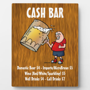 Cash Bar Sign mit sonnigen Typ auf Holz Hintergrun Fotoplatte