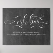 Cash Bar Wedding Reception-Zeichen Poster (Vorne)