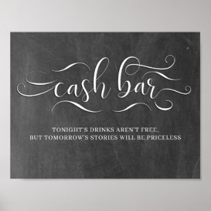 Cash Bar Wedding Reception-Zeichen Poster