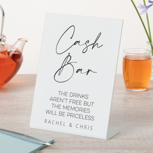Cash Bar Wedding Sockelschild (In Situ)