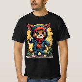 Cash Cat Cape - Funny Robber Cat T - Shirt (Vorderseite)