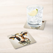 Cash Cow Rechteckiger Pappuntersetzer (Vor Ort)